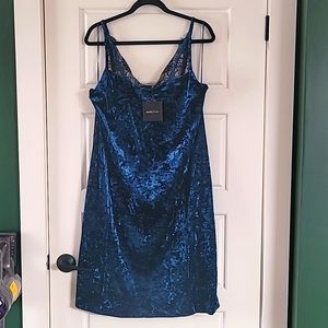 Michel Studio Crushed Velvet Slip Dress Sz 2X
